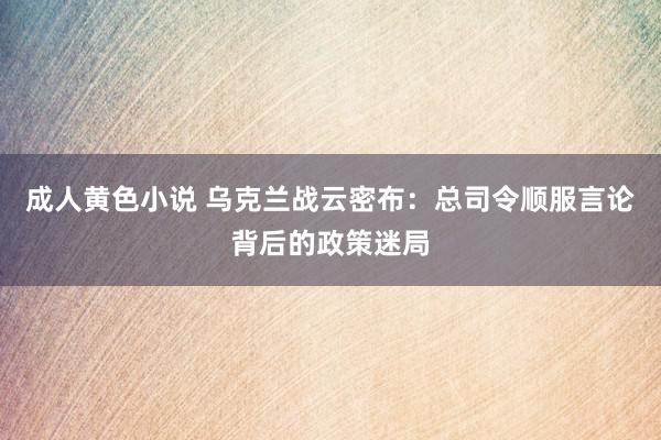 成人黄色小说 乌克兰战云密布：总司令顺服言论背后的政策迷局