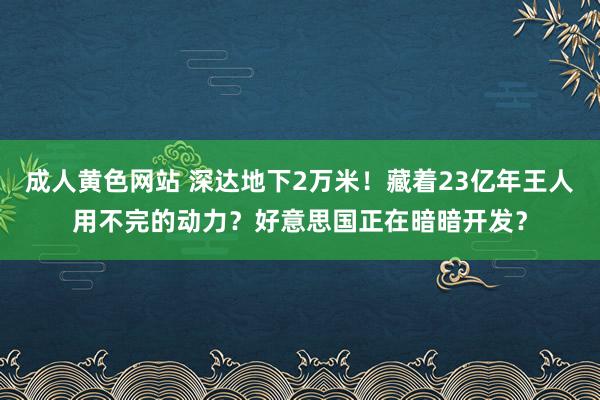 成人黄色网站 深达地下2万米！藏着23亿年王人用不完的动力？好意思国正在暗暗开发？